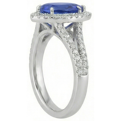natural round sapphire 5.50ct ring top view