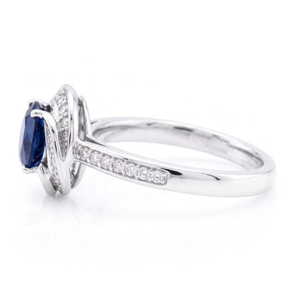 Womens Halo Natural Earth Mined Diamond Jewelry Flower Style Sapphire Ring 3 Carats Gold