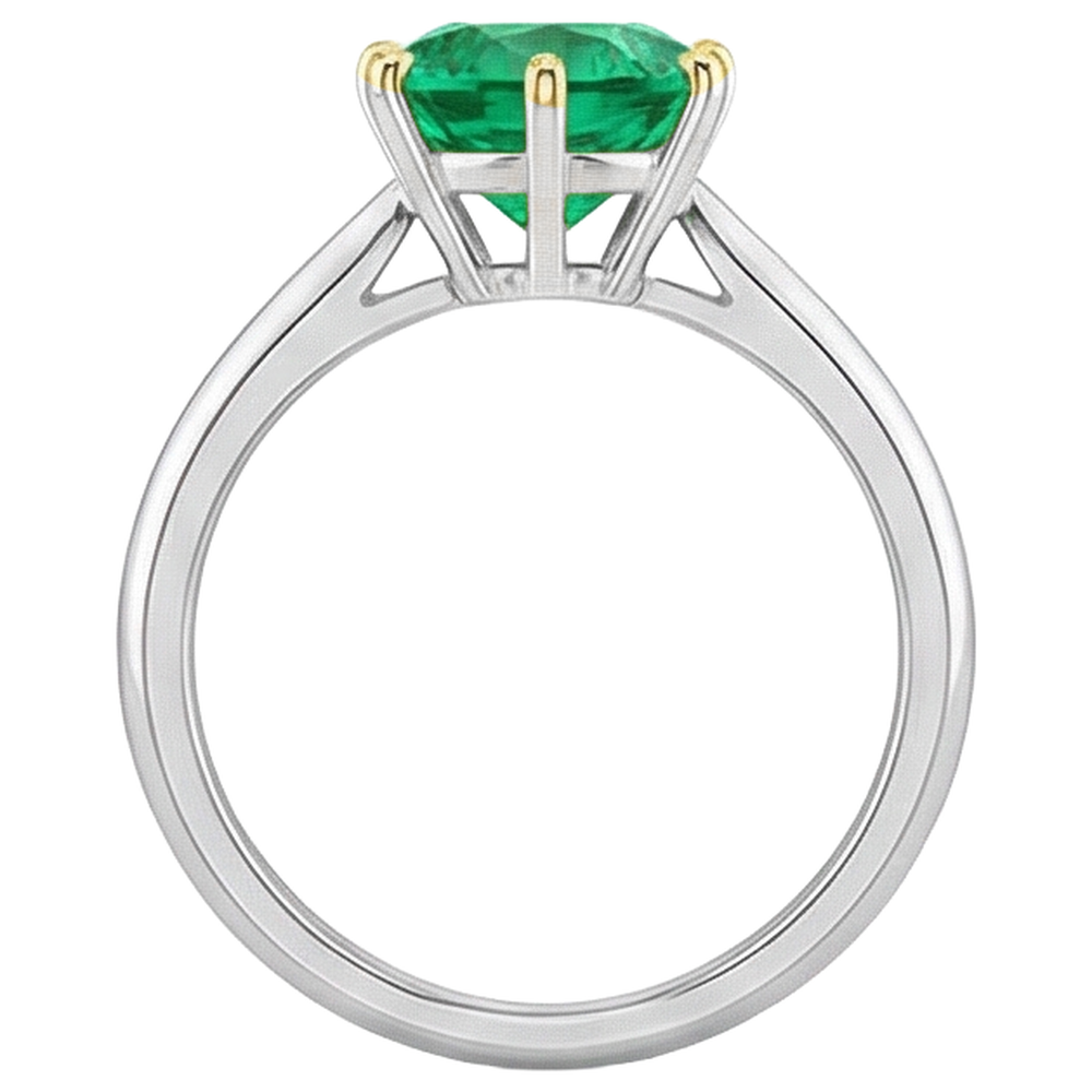 Natural Real ( Not Lab Grown ) Womens Ring Solitaire Green Emerald GIA Jewelry