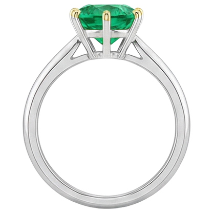 Natural Real ( Not Lab Grown ) Womens Ring Solitaire Green Emerald GIA Jewelry