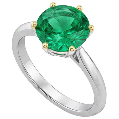 Natural Real ( Not Lab Grown ) Womens Ring Solitaire Green Emerald GIA Jewelry