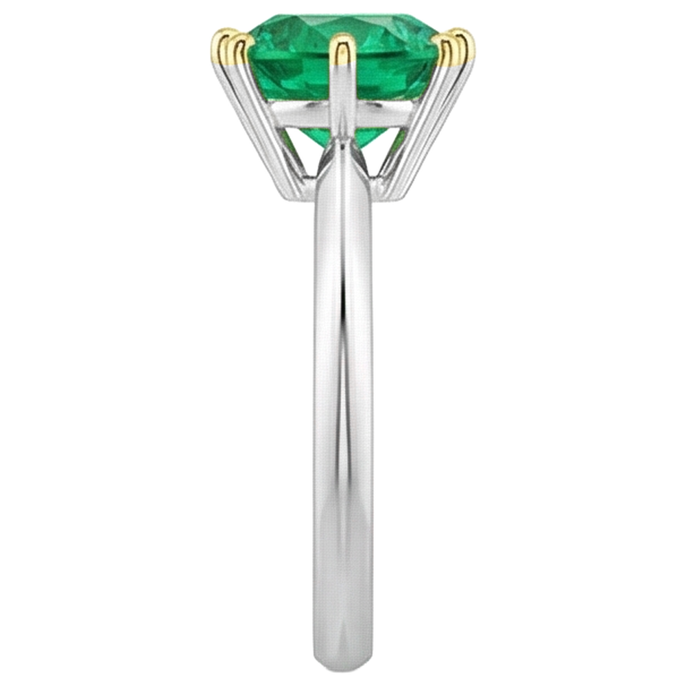 Natural Real ( Not Lab Grown ) Womens Ring Solitaire Green Emerald GIA Jewelry