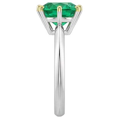 Natural Real ( Not Lab Grown ) Womens Ring Solitaire Green Emerald GIA Jewelry