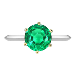 Natural Real ( Not Lab Grown ) Womens Ring Solitaire Green Emerald GIA Jewelry