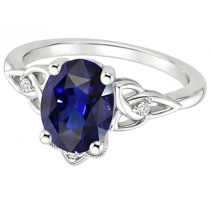 Womens Small Natural Earth Mined Diamond Gold Ring Vintage Style Blue Sapphire 2.50 Carats