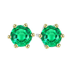 Natural Real ( Not Lab Grown ) Womens Earrings Green Emerald GIA Crown Setting