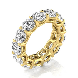Womens Round Diamond Eternity Band Lab Grown 9.75 Ct Yellow Gold Ring