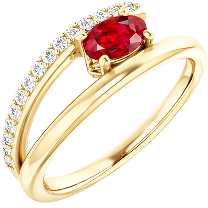 Yellow Gold 14K Ruby And Natural Earth Mined Diamonds 2.60 Carats Ring New