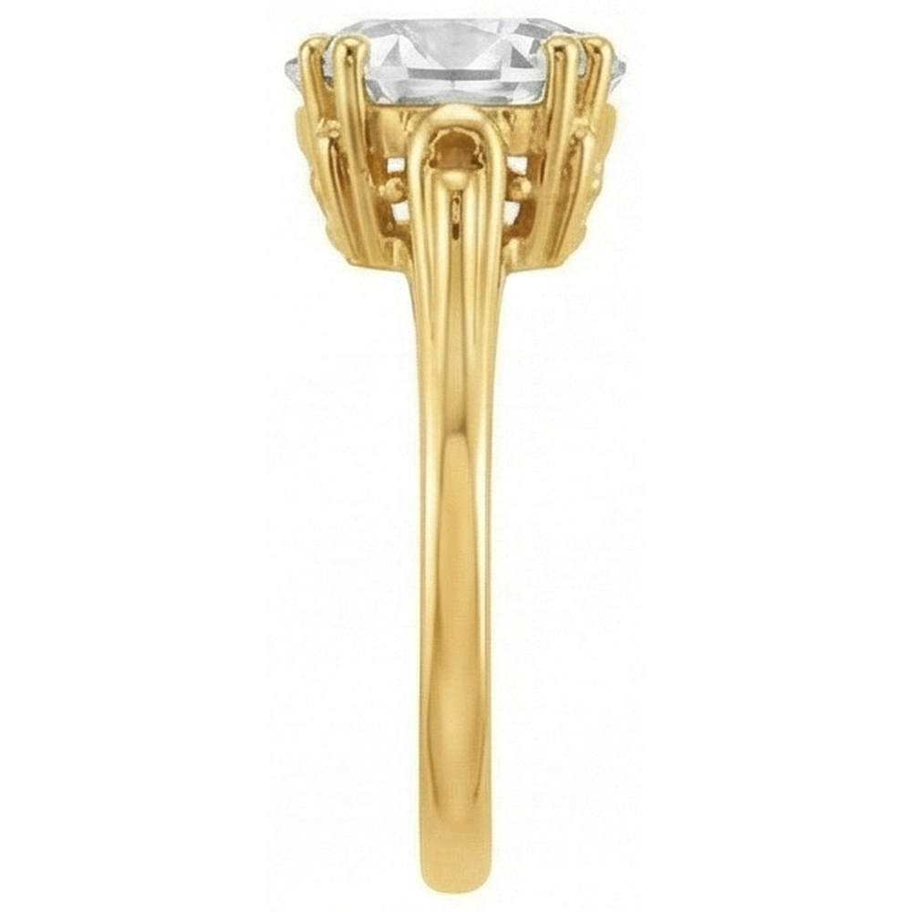 Yellow Gold 5 Carats Oval Old Miner Natural Diamond Solitaire Ring