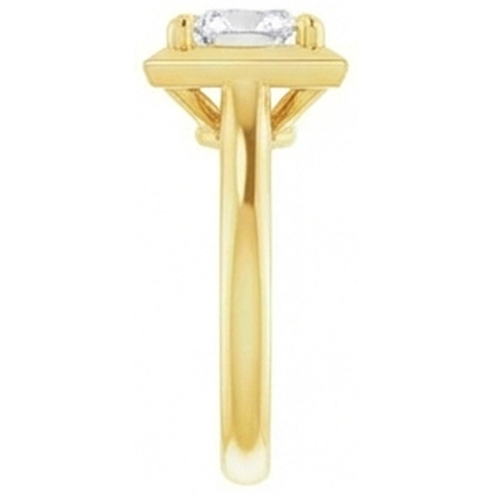 Yellow Gold Cushion Old Mine Prong Set Natural Diamond Ring 5 Carats