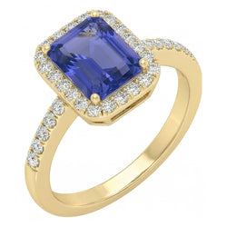 Yellow Gold Halo Anniversary Ring & Round Natural Earth Mined Diamonds 4 Carats Jewelry