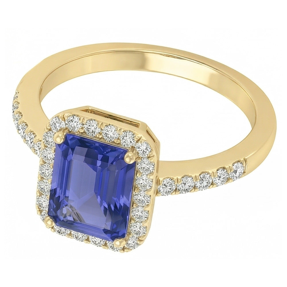 Yellow Gold Halo Anniversary Ring & Round Natural Earth Mined Diamonds 4 Carats Jewelry