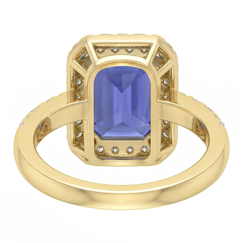 Yellow Gold Halo Anniversary Ring & Round Natural Earth Mined Diamonds 4 Carats Jewelry