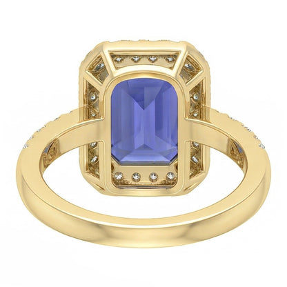 Yellow Gold Halo Anniversary Ring & Round Natural Earth Mined Diamonds 4 Carats Jewelry