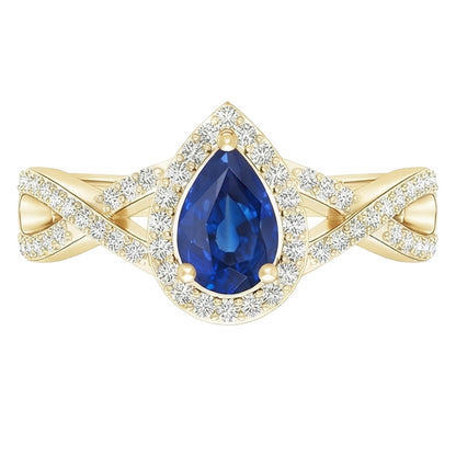 natural round sapphire 4ct ring side angle
