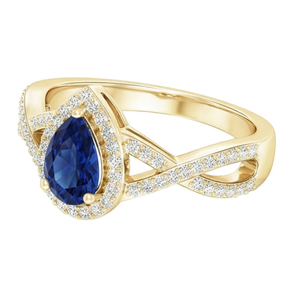 natural round sapphire 4ct ring close up detail