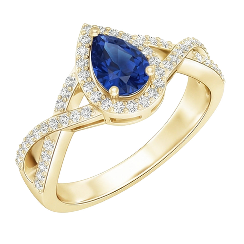 natural round sapphire 4ct ring top view