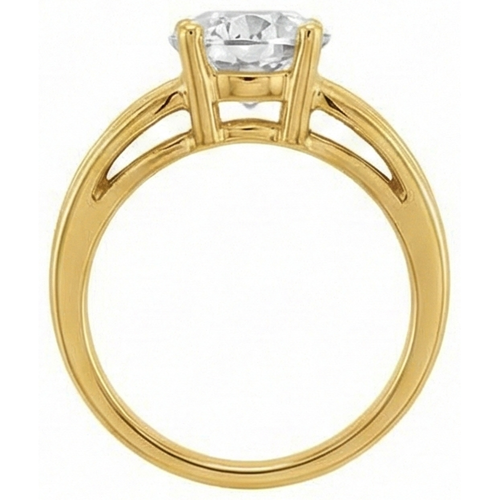 Yellow Gold Oval Natural Diamond Old Mine Cut Ring Split Shank 5 Carats