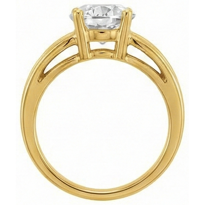 Yellow Gold Oval Natural Diamond Old Mine Cut Ring Split Shank 5 Carats