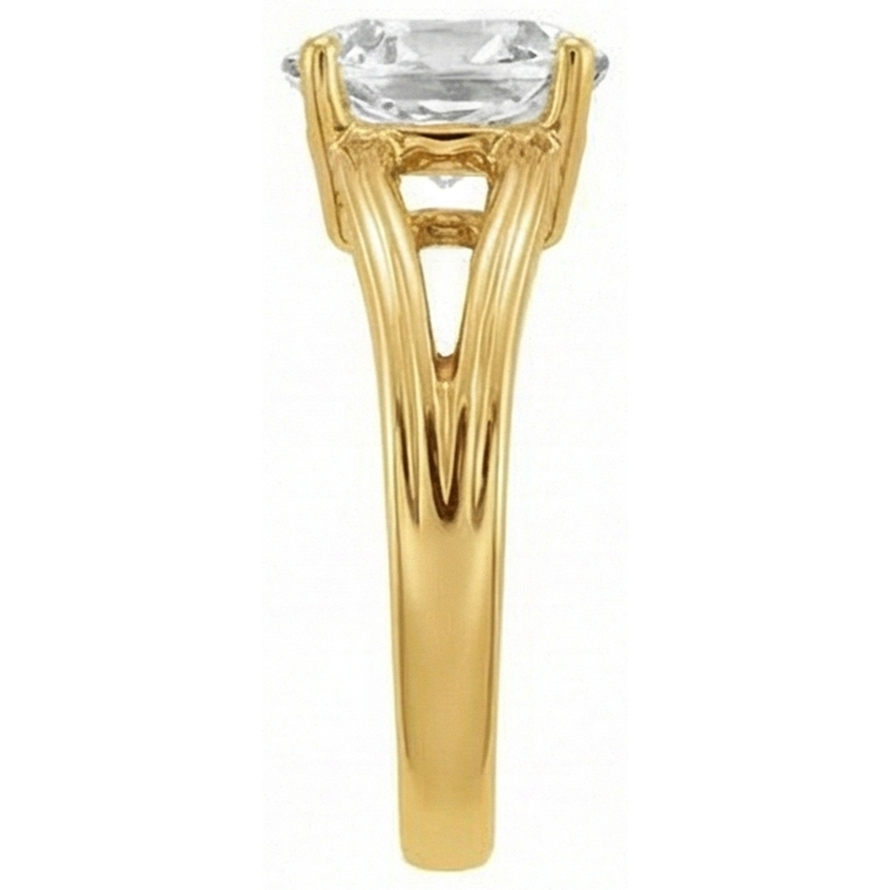 Yellow Gold Oval Natural Diamond Old Mine Cut Ring Split Shank 5 Carats