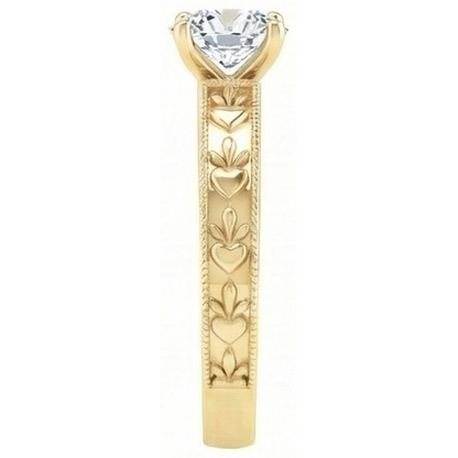 Yellow Gold Round Cut 1.75 Carat Sparkling Natural Earth Mined Diamond Anniversary Ring