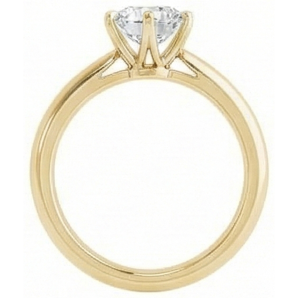 Yellow Gold Solitaire Ring Old Mine Cut Real Natural Earth Mined Diamond Prong Set 2.50 Carats