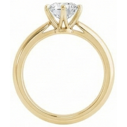 Yellow Gold Solitaire Ring Old Mine Cut Real Natural Earth Mined Diamond Prong Set 2.50 Carats