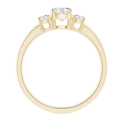 Yellow Gold Natural Earth Mined Diamond Ring 3 Stone Round Old Cut Jewelry 2 Carats