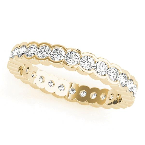 Yellow Gold Round Diamond Lab Grown 3.24 Ct Eternity Band Sparkling 14K Jewelry