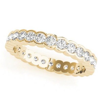 Yellow Gold Round Diamond Lab Grown 3.24 Ct Eternity Band Sparkling 14K Jewelry