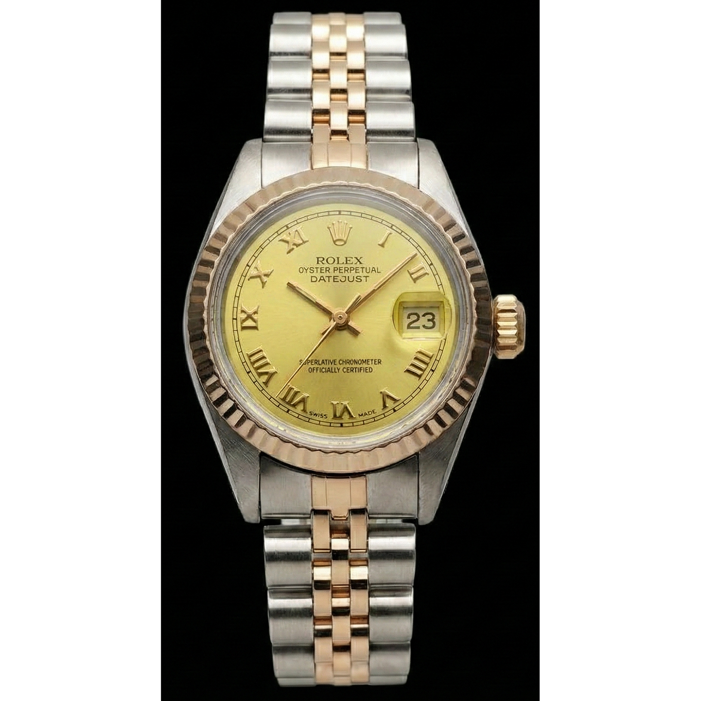 Yellow Gold & Ss Jubilee Rolex Date Just Dial Ladies Watch
