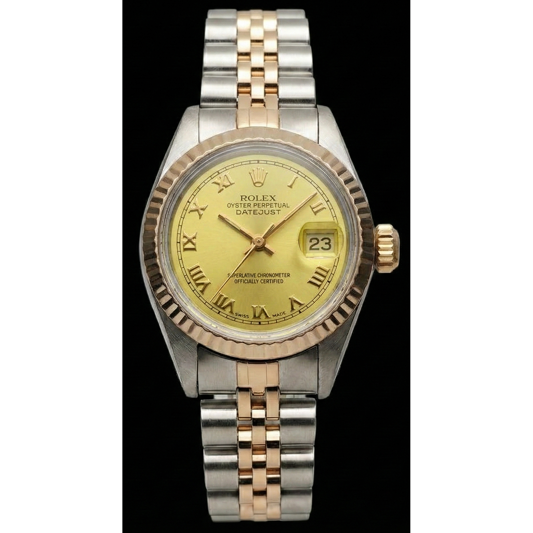 Yellow Gold & Ss Jubilee Rolex Date Just Dial Ladies Watch