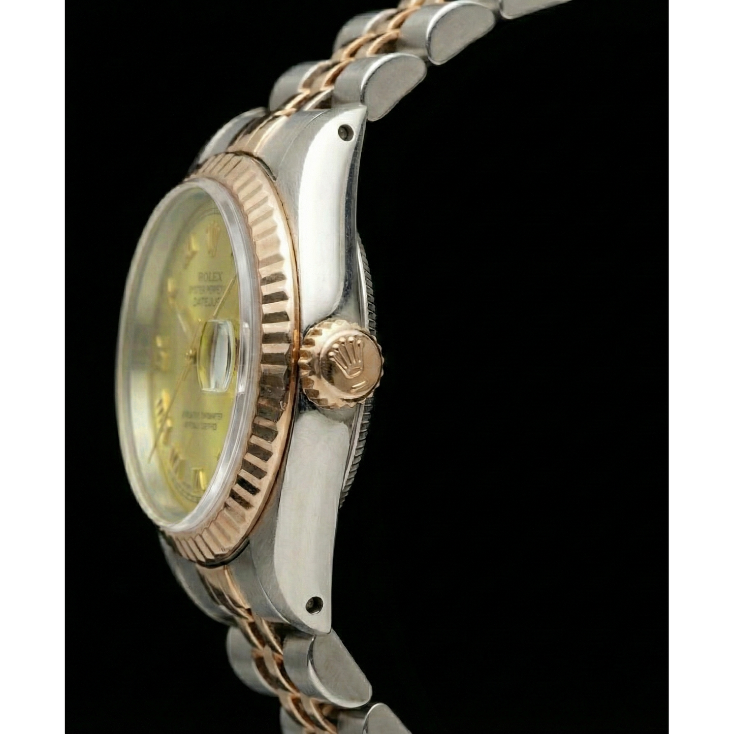 Yellow Gold & Ss Jubilee Rolex Date Just Dial Ladies Watch