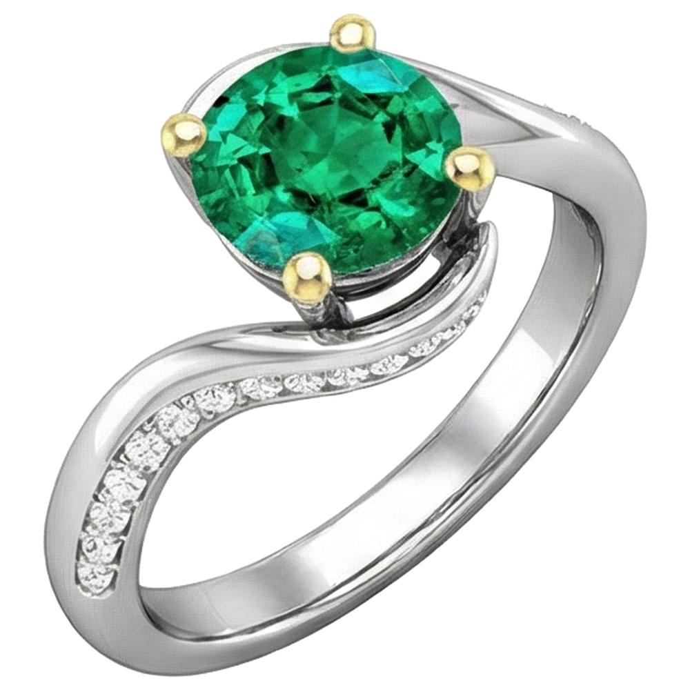 Natural Real ( Not Lab Grown ) Zambian Green Emerald GIA Ring Anniversary Gift