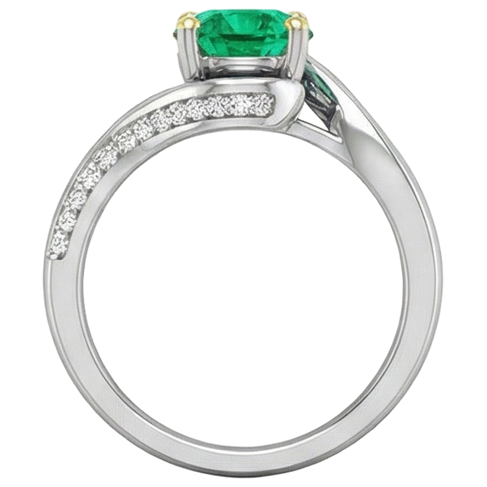 Natural Real ( Not Lab Grown ) Zambian Green Emerald GIA Ring Anniversary Gift