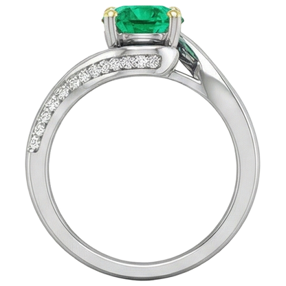 Natural Real ( Not Lab Grown ) Zambian Green Emerald GIA Ring Anniversary Gift