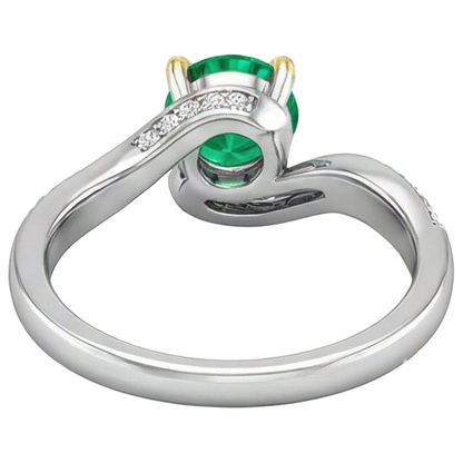 Natural Real ( Not Lab Grown ) Zambian Green Emerald GIA Ring Anniversary Gift
