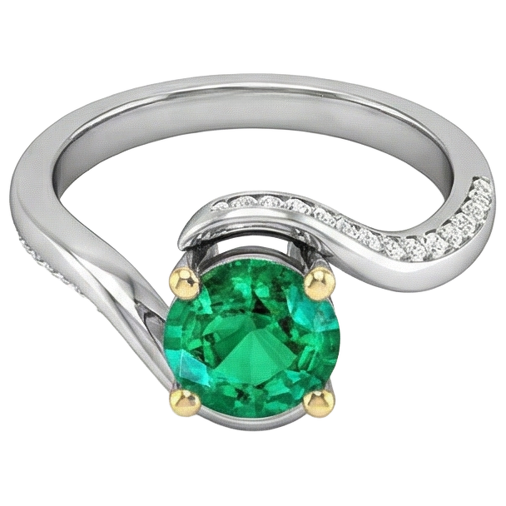 Natural Real ( Not Lab Grown ) Zambian Green Emerald GIA Ring Anniversary Gift