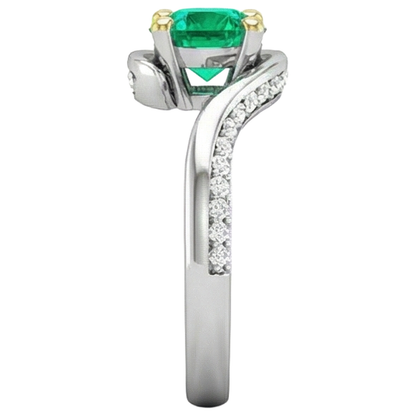 Natural Real ( Not Lab Grown ) Zambian Green Emerald GIA Ring Anniversary Gift