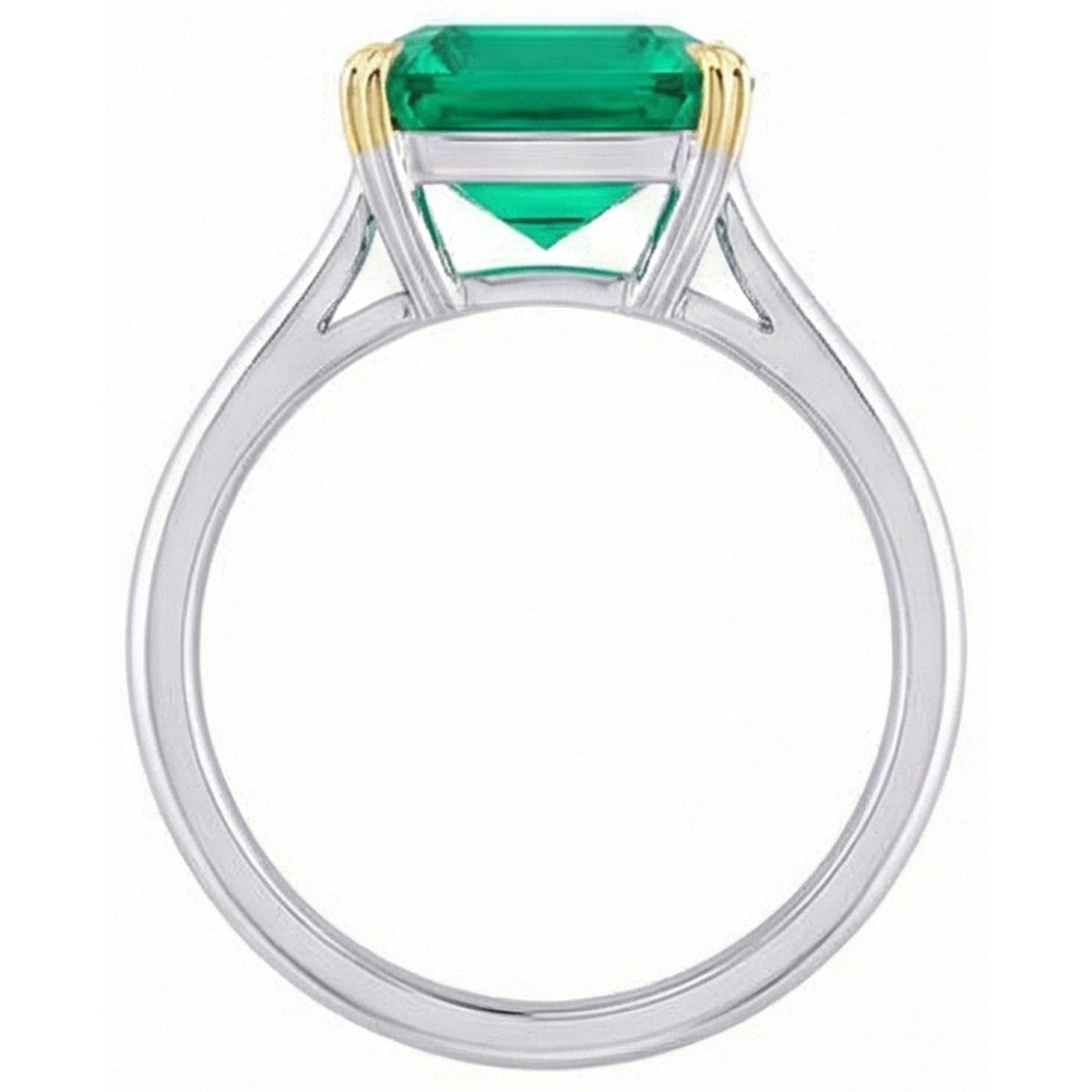 Natural Real ( Not Lab Grown ) Zambian Green Emerald GIA Ring