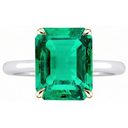 Natural Real ( Not Lab Grown ) Zambian Green Emerald GIA Ring