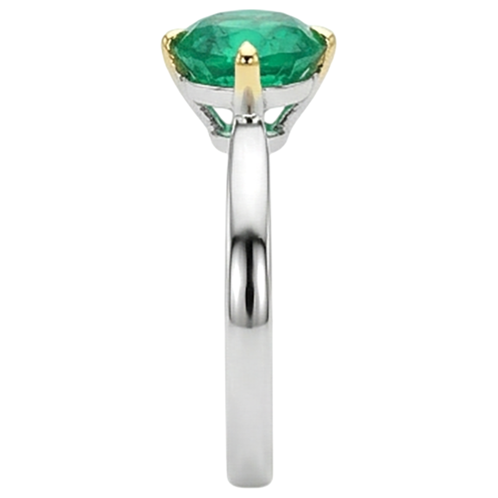 Natural Real ( Not Lab Grown ) Zambian Green Emerald GIA Solitaire Ring