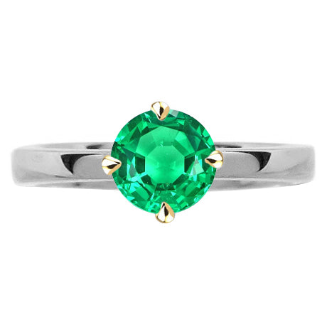 Zambian Green Emerald Solitaire Ring