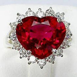 10.75 Carats Heart Shaped Red Aaa Ruby IGI CERTIFIED With Diamond Ring