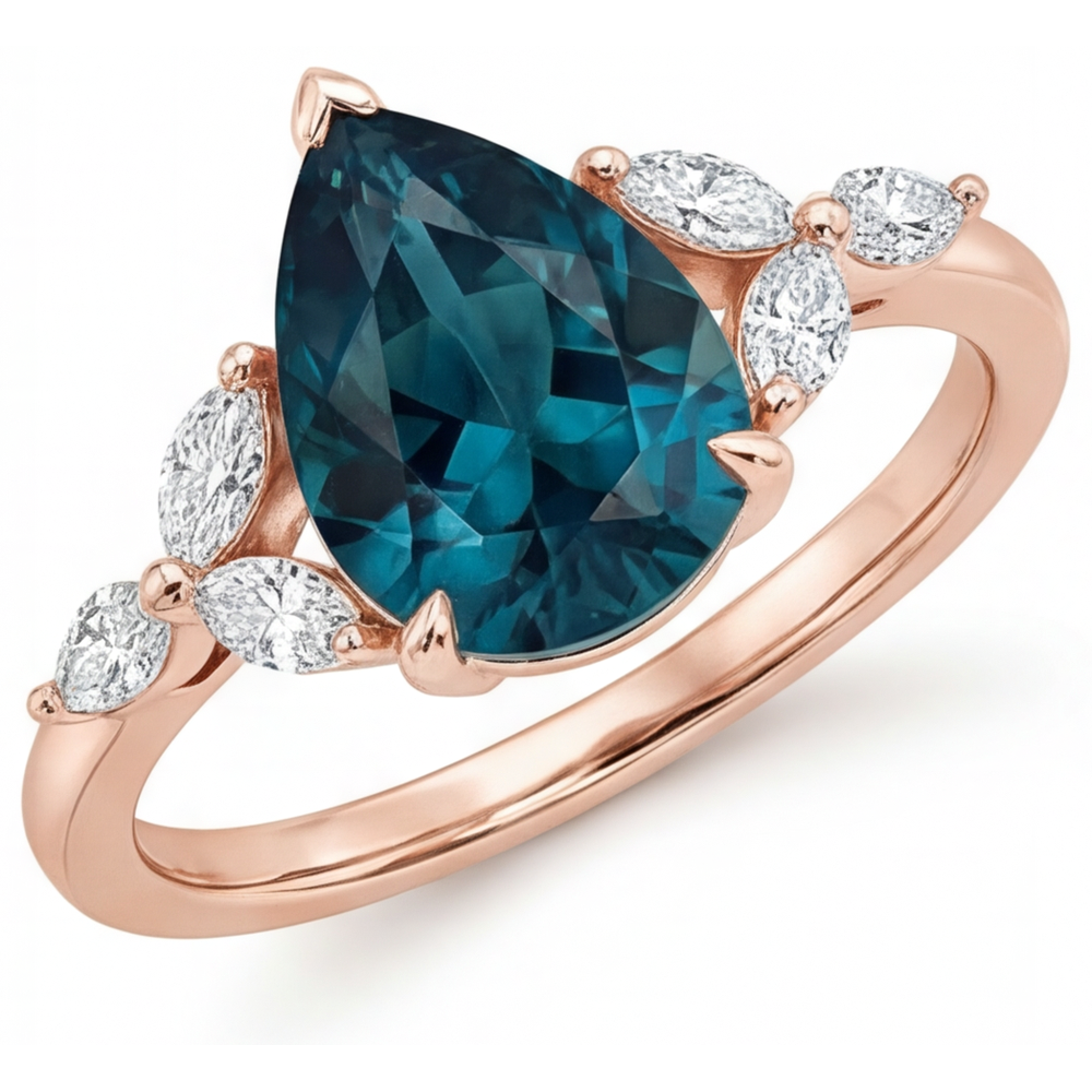 Elegant Alexandrite 3-Stone Ring 4 ct – main view