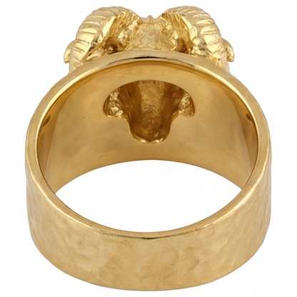 Amethyst Mens Ring 0.05-ct 14K Yellow Gold – top view