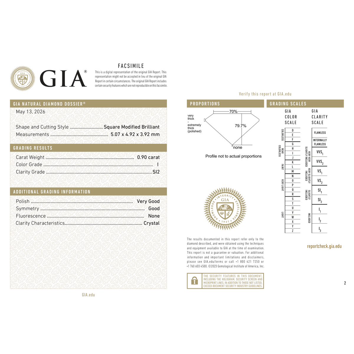 GIA Certificate 2