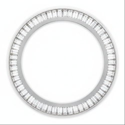 Baguette Diamond Watch Bezel 2 Carat 28 mm To Fit Rolex Datejust Genuine Natural Stainless Steel Channel