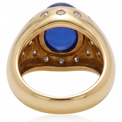 Earth-Mined Blue Sapphire Gemstone Ring – profile view