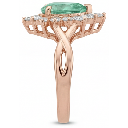 Premium Halo Engagement Ring 3.5 ct – top view